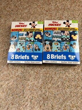 Disney Boys' Mickey Briefs Pack - Blue with Multi-Color Graphics